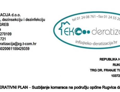 OPERATIVNI PLAN – Suzbijanje komaraca na području općine Rugvica
